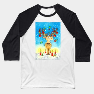 Christmas Reindeer Baseball T-Shirt